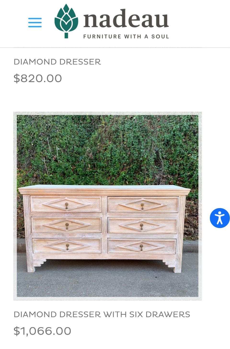 Solid Wood Dresser Nadeau