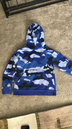 Adidas Blue Camo Pullover Hoodie