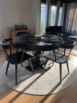 Restoration Hardware table and Poly & Bark Chairs