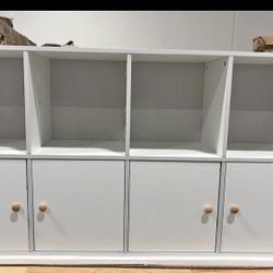 Minor Damage Assembled New 4 Cube Bookcase Wood Bookcase Wood Open Book Shelf Storage Organizer