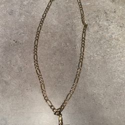 14k Gold Chain With Cross Sold Together 