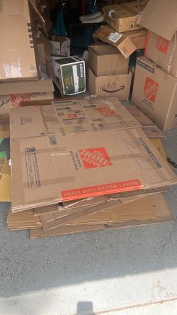 Moving boxes, wardrobe, dish packs, packing material