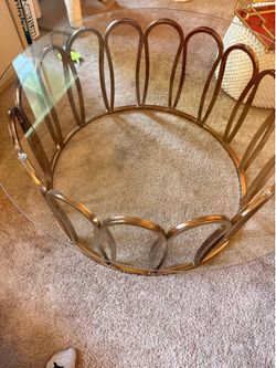 Round glass coffee table