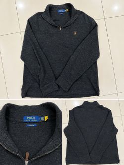 Polo Ralph Lauren Estate Rib Quarter-Zip Sweater (Men’s Medium) – Charcoal Gray