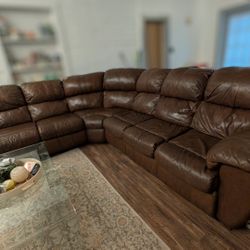 Brown faux Leather Couch 