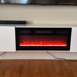 TV Stand W/ Electric Fireplace