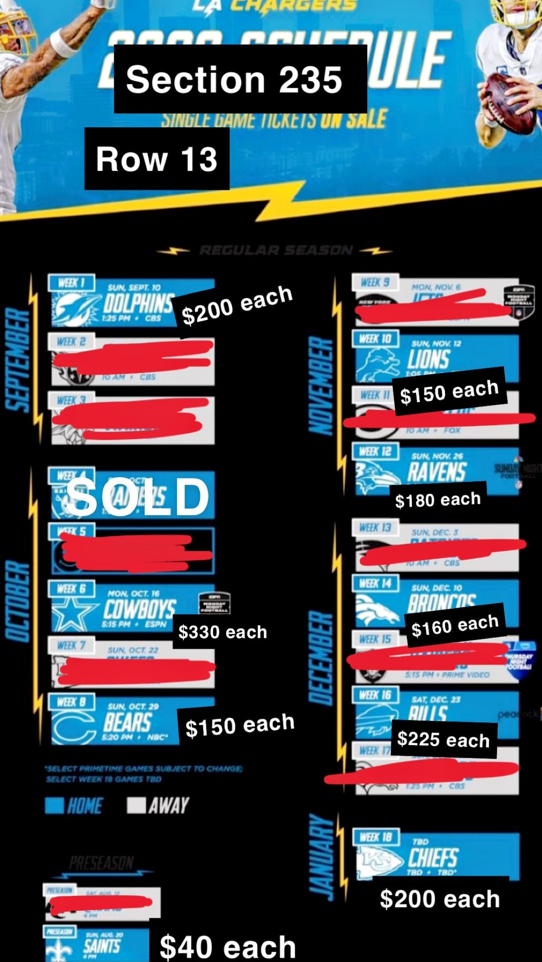 Charger Tickets