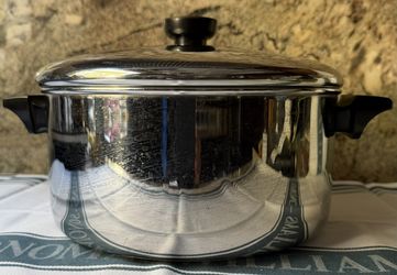 Revere Ware 41/2 Qt. Stock Pot Stainless Steel Disc Bottom w Lid 90a