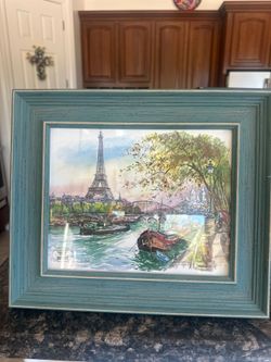 Framed Print of Watercolor - "Paris: La Tour Eiffel"