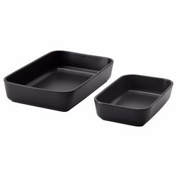 IKEA LYCKAD Baking & Serving Dishes – Set of 2 (Dark Gray)
