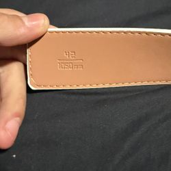 White LV Belt with Black Buckle 