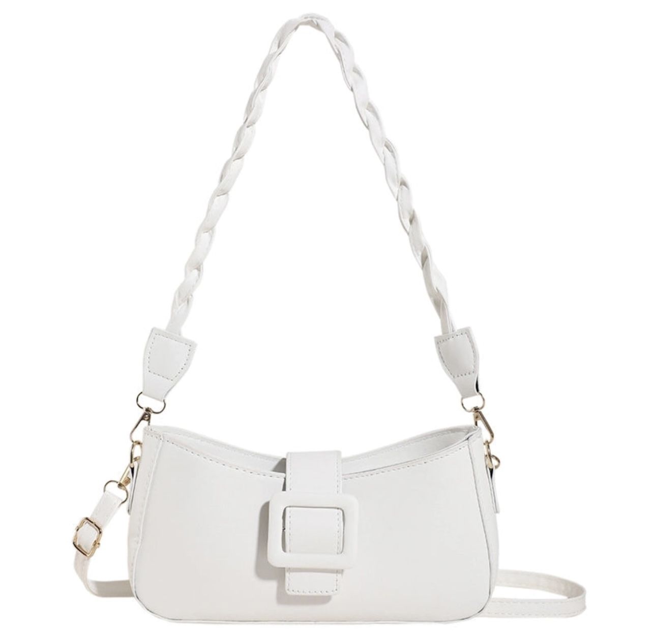 Women's Pu Leather Solid Color Elegant Zipper Shoulder Bag