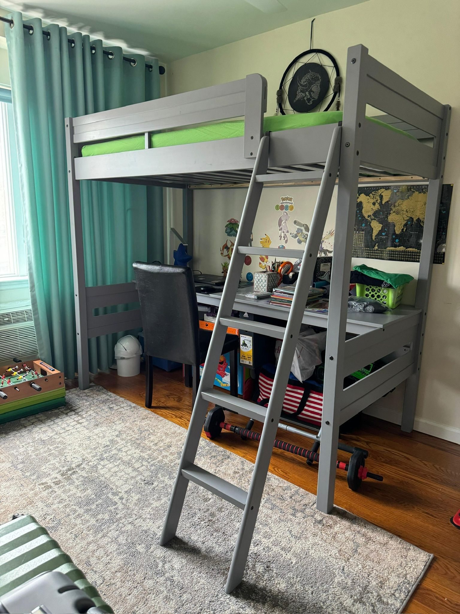 Everiz Twin Solid Wood Loft Bed with Built-in-Desk by Isabelle & Max™