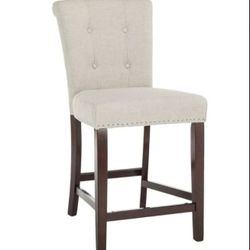 SAFAVIEH 29.5-inch Taylor Bar Stool - Light Grey / Espresso (Set of 2) ( Brand New)