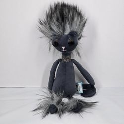 Jellycat London Swellegant Charcoal Grey Kitty Cat Plush Stuffed Animal Black