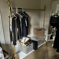 Gold Boutique Clothing Racks with Shelf