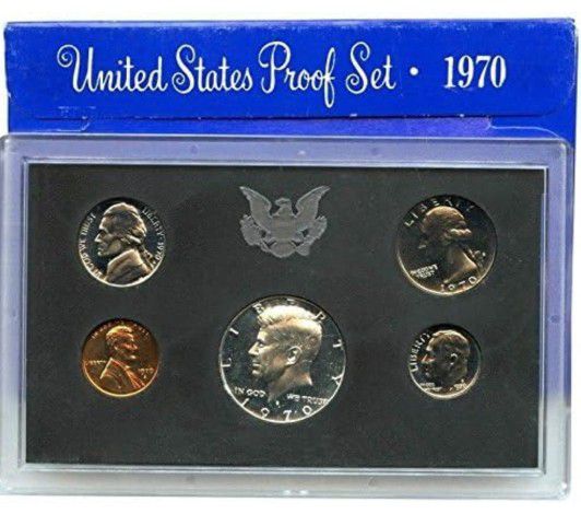 1970 US Mint Proof Clad 5 Coin Set w/ Box