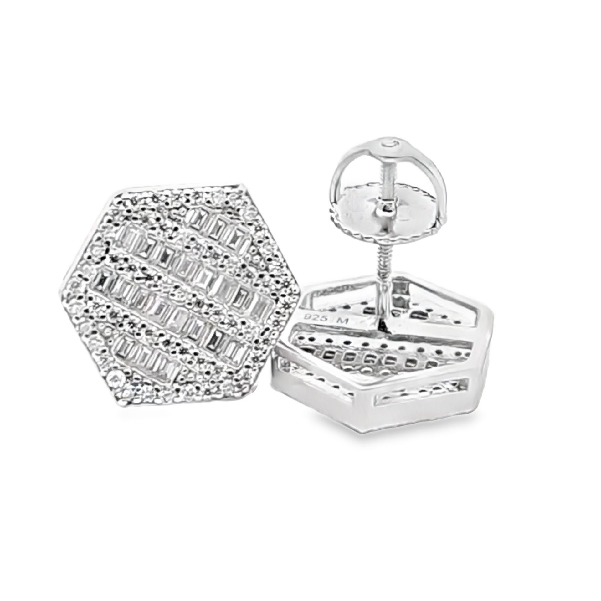 Sterling Silver VVS Moissanite 1.02 CTW Fancy Earring