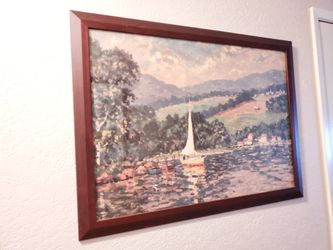 Framed sailboat print