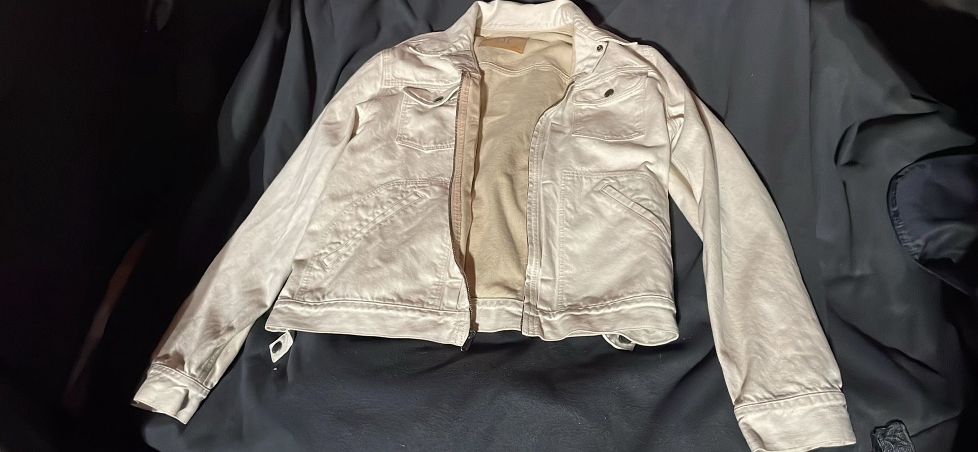 off white denim gap jacket medium 