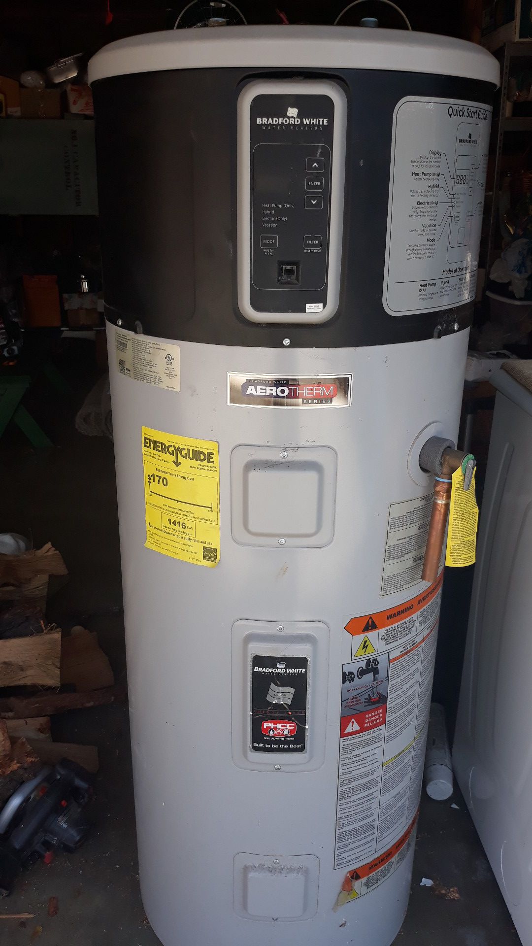 50 gallon electric water heater Bradford White Water Heaters cost a little over 1300 brand new it's only a year old