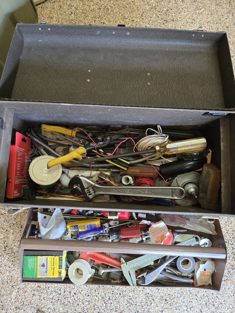 Tool Box Full Of Old Tools Misc