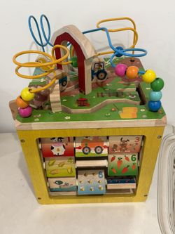 Baby Wooden Toy Activity Cube Box