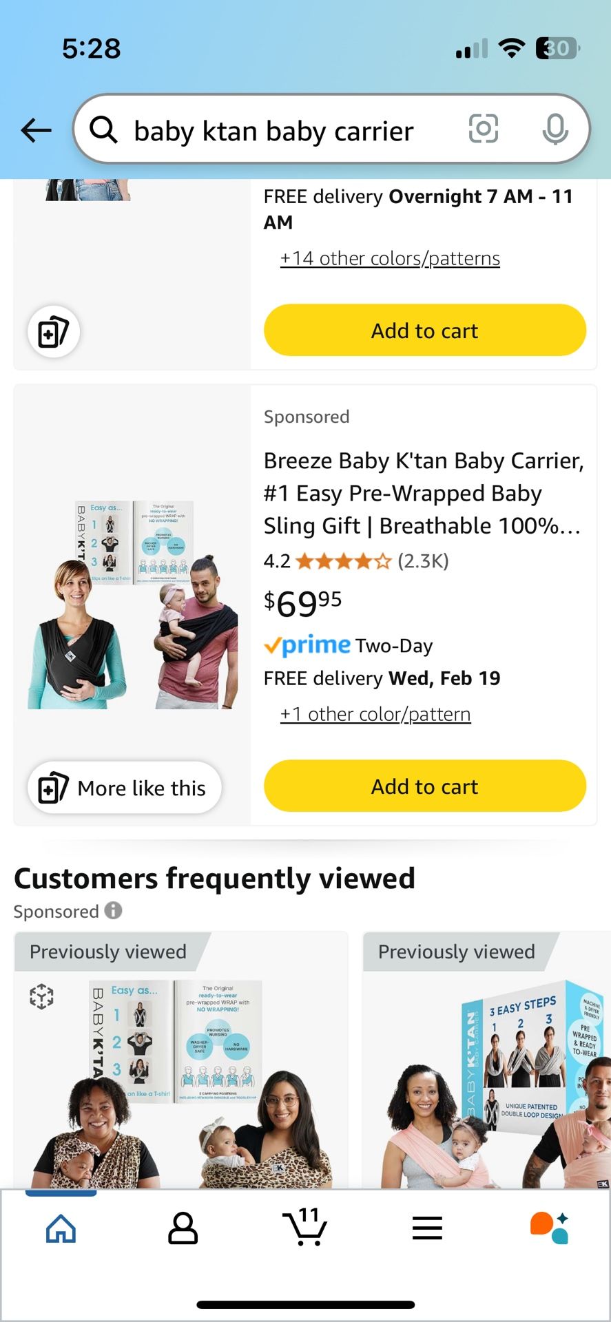 Baby Ktan Breeze Wrap Baby Carrier