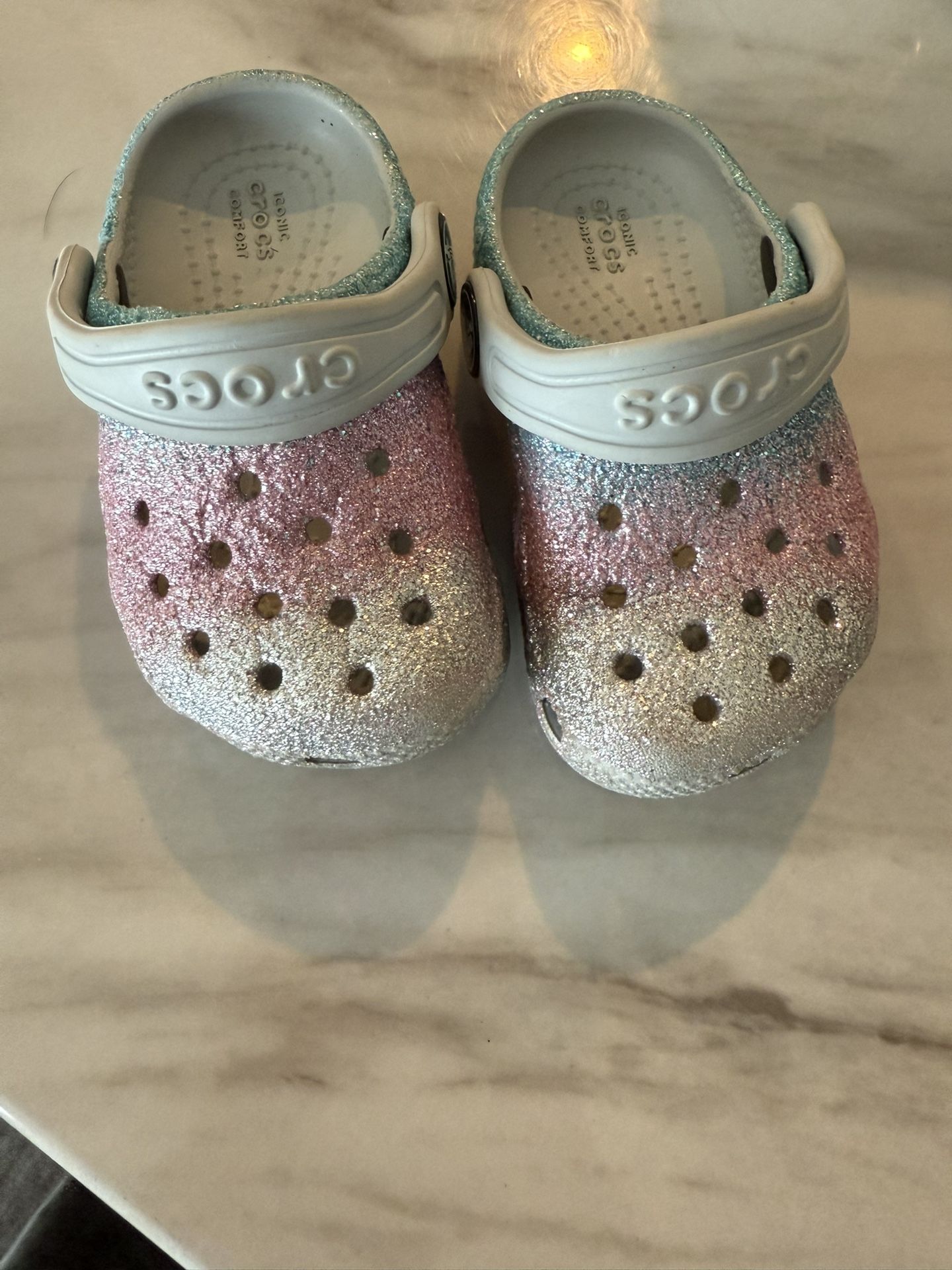 Baby Glitter Crocs 3c