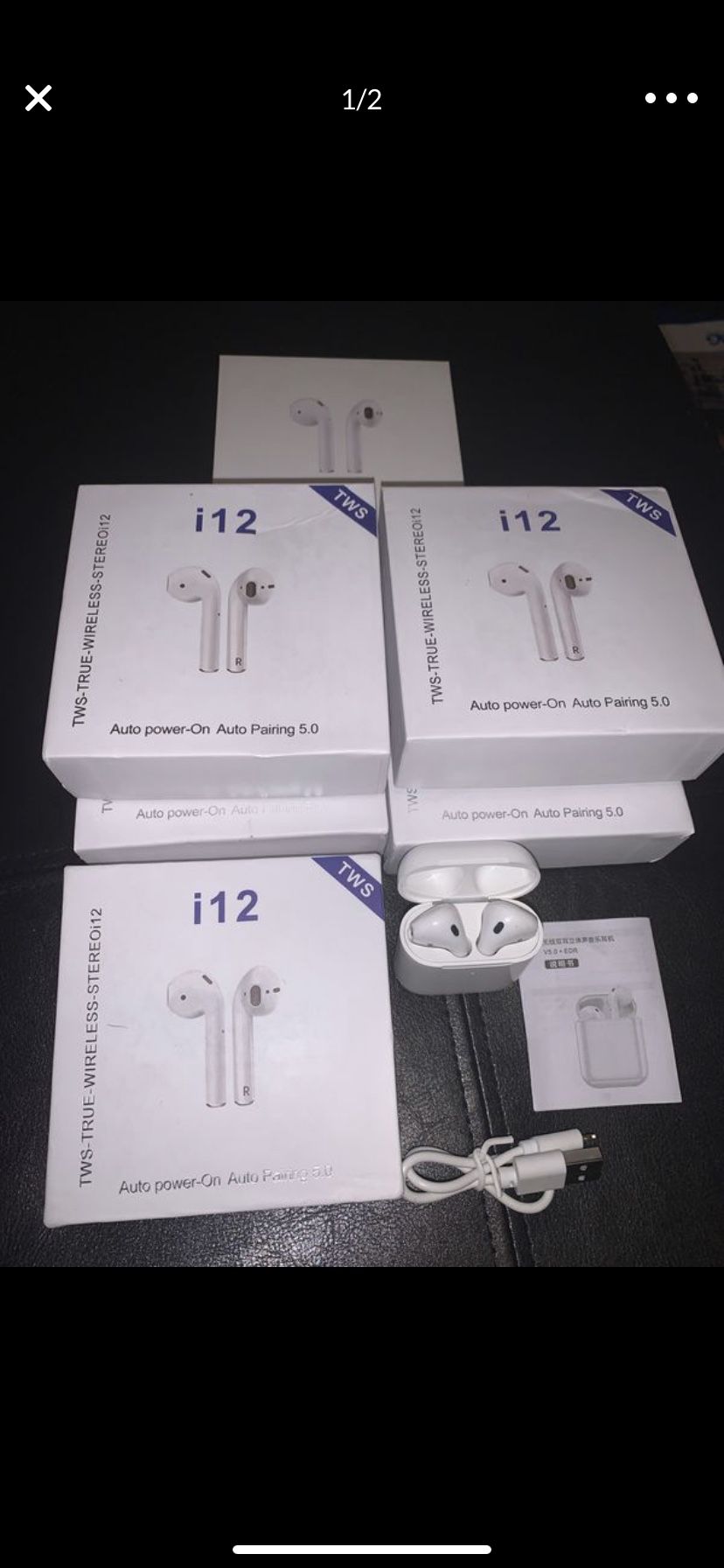 I12 AirPod earbuds white
