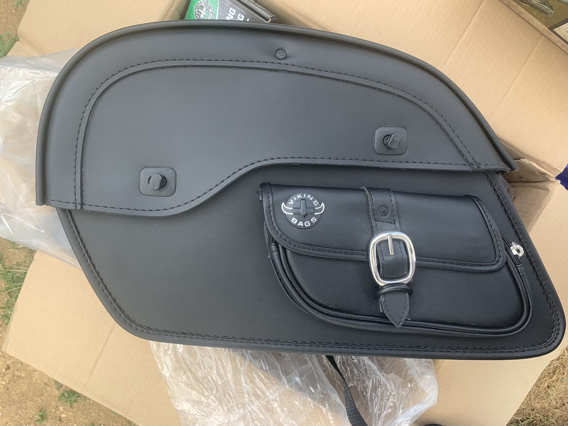 Side Saddle Bags (2) For Motorcycle  Universal Purchased For A Honda VTX 1300