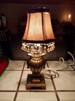 gold lamp with deco shade with beads