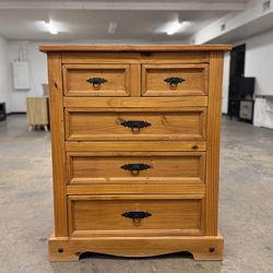 See Page for Matching Nightstands - Rustic Wood 5 Drawer Dresser Chest 