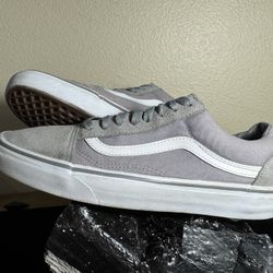 Vans Old Skool Suede Casual Shoes Light Gray White Lace Up Men US 9 woman’s 10.5