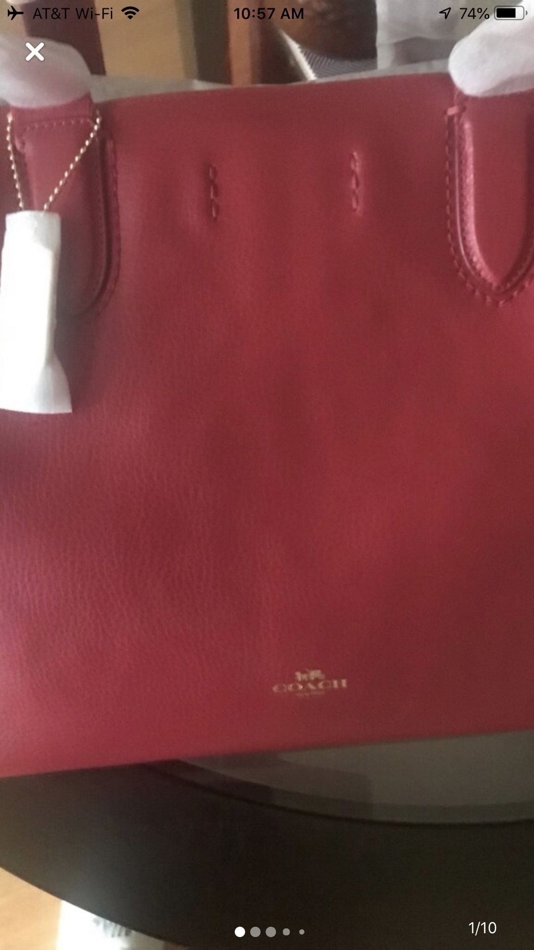 Authentic COACH Derby Tote in True Red