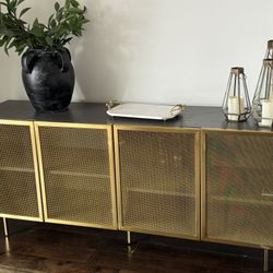 CB2 Gold Cabinet