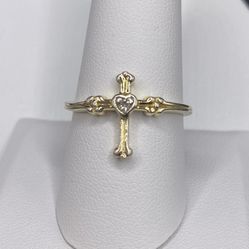 Vintage 925 Diamond Cross Ring 