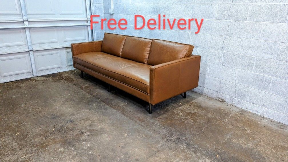 West Elm, Williams Sonoma, Axel Leather Sofa Couch