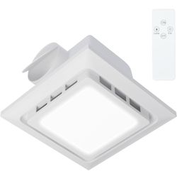 -in-1 Bathroom Exhaust Fan with Light, 8"x8" Ceiling Opening,110 CFM Quiet Vent Fan