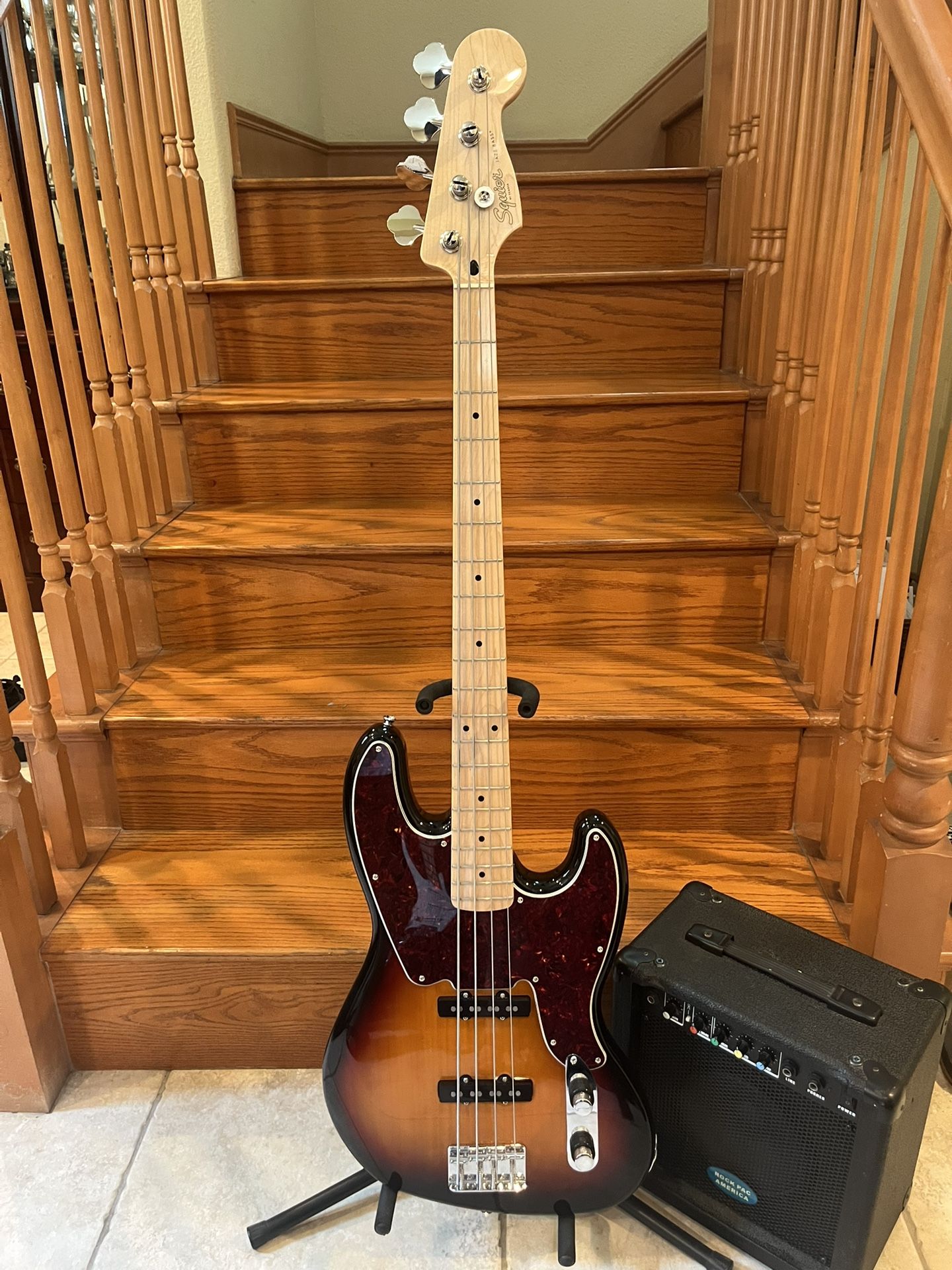 Squier Paranormal Jazz Bass (Brand New) W/ 20 Watt Bass Amp