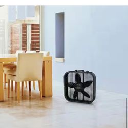NEW IN BOX Decor Colors 20 in. 3 Speed Box Fan for Home in Black with Save Smart Technology, 1800 CFM and Carry Handle