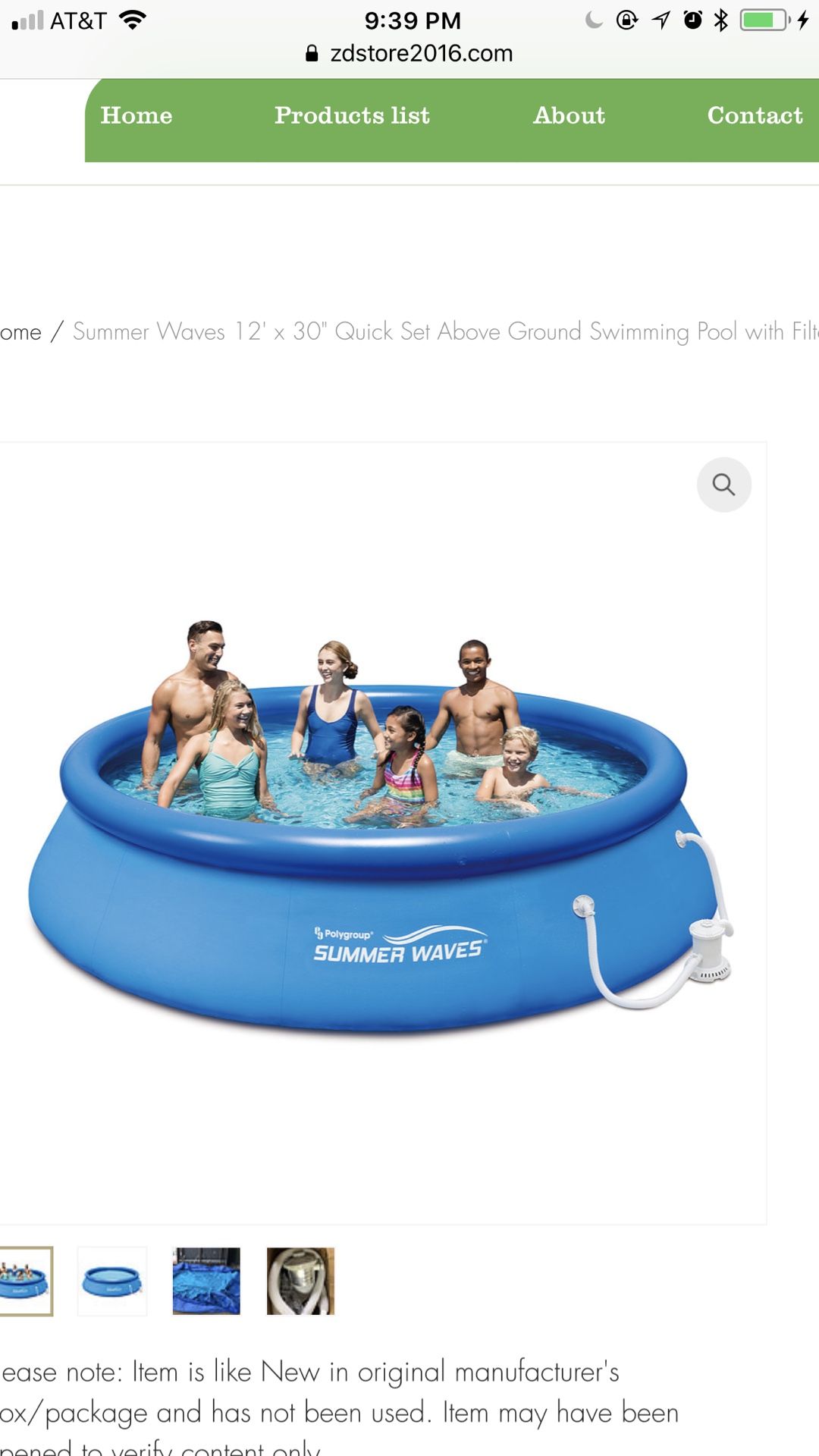 Summer Waves 12' x 30" Quick Set Above Ground Swimming Pool with Filter Pump Sys