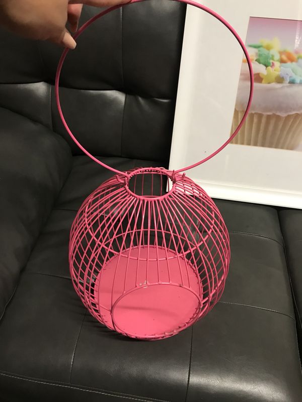 Pink bird cage for decor for Sale in Orlando, FL OfferUp