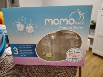 Momo Baby Wide Neck Baby Bottles 3-Pack