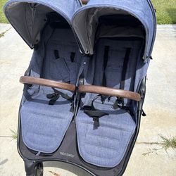 Valco Trend Duo Side by Side Double Stroller Denim- 2021. Please read description.