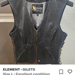 Leather Women's Lace Up Vest