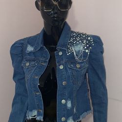 Denim Embellished Jacket 