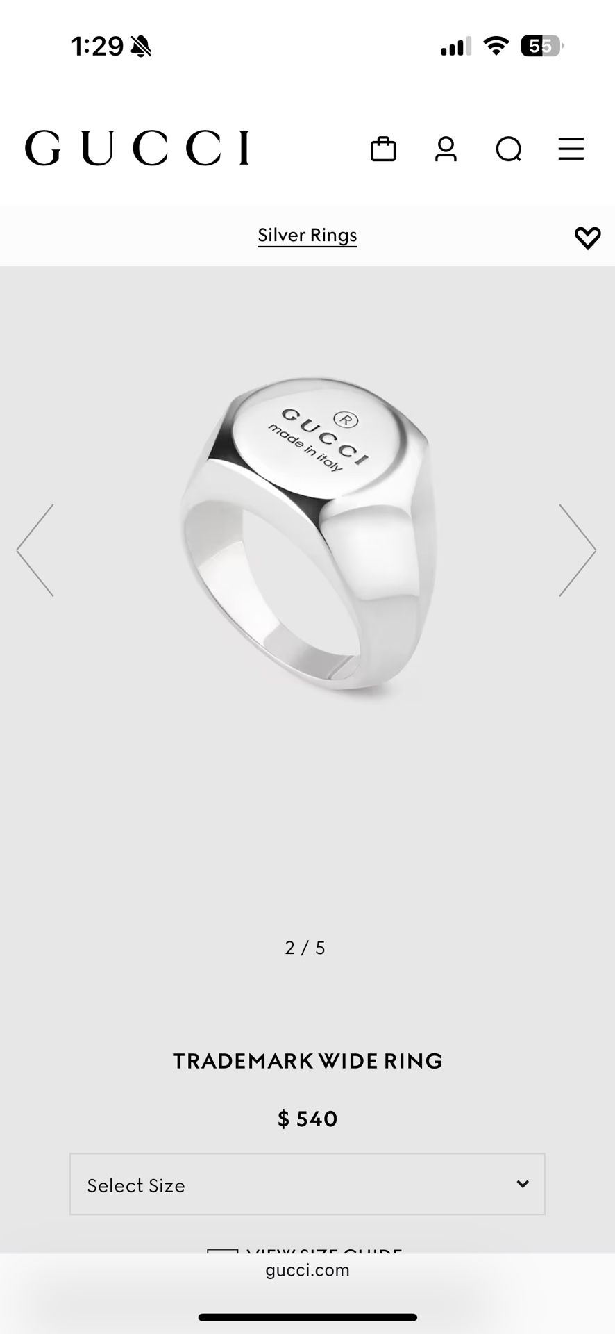Gucci Trademark Wide Ring Signet