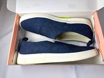 Kensie Salia Women’s Navy Slip-On Casual Shoes Fabric Flexible Rubber Sz 10