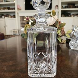 Vintage Whiskey Decanter With Faceted Stopper